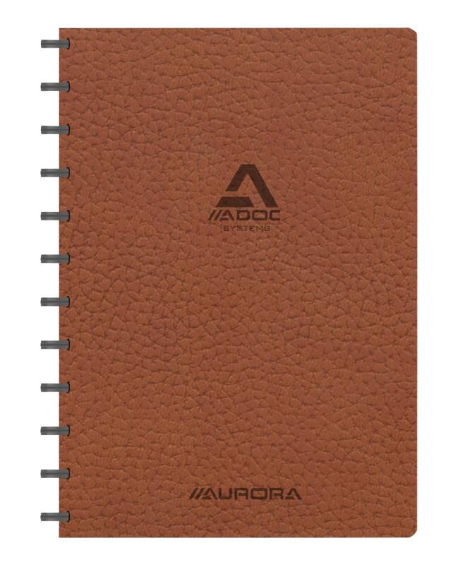 Adoc ADOC Business Notizbuch DIN A4 Liniert Kunststoff Seitlich gebunden Kunstleder Softcover Braun Nicht perforiert 144 Seiten