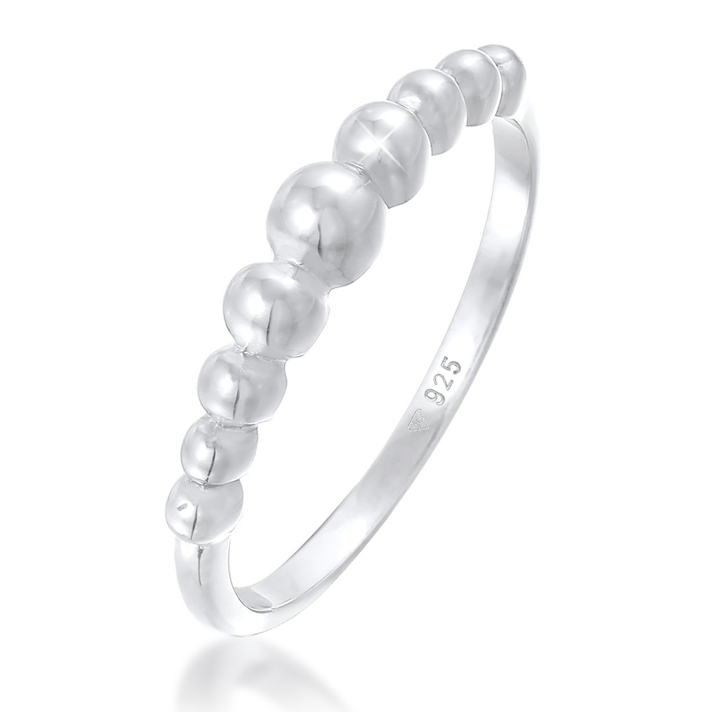 Elli Elli Bague Bague à empiler pour dames Boule à pois Optique Blogger Trend en argen Bague