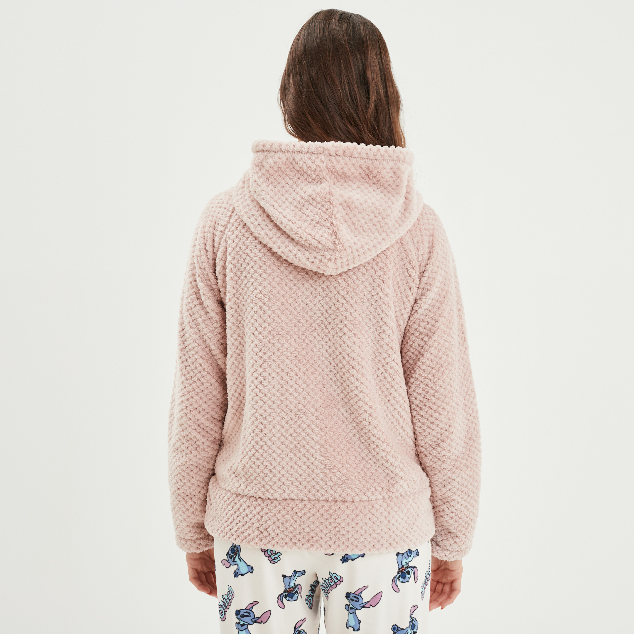 Veste de pyjama plaid vieux rose femme | La Halle