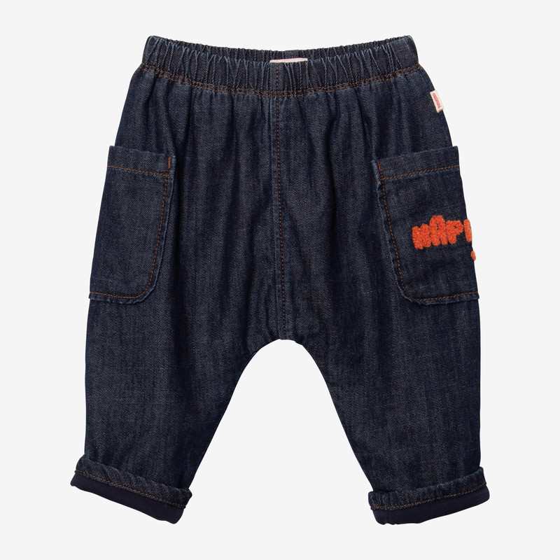 Sarouel bébé en jean broderie bleu Catimini