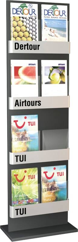 Kerkmann Literaturdisplay First Anthrazit 8 Fächer A4