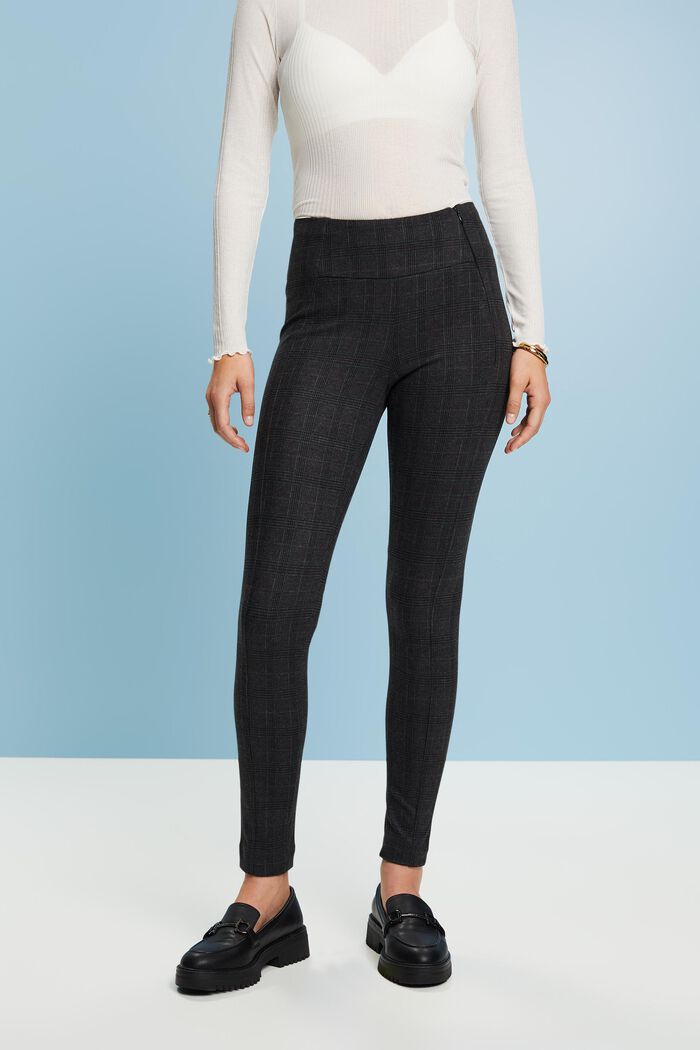 Karierte Leggings aus Punto-Jersey