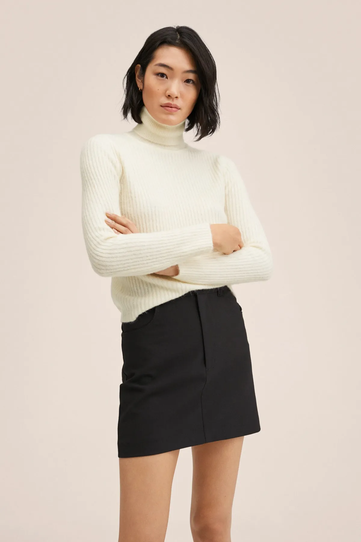 MANGO  Ecrufarbener Damenpullover 27002887