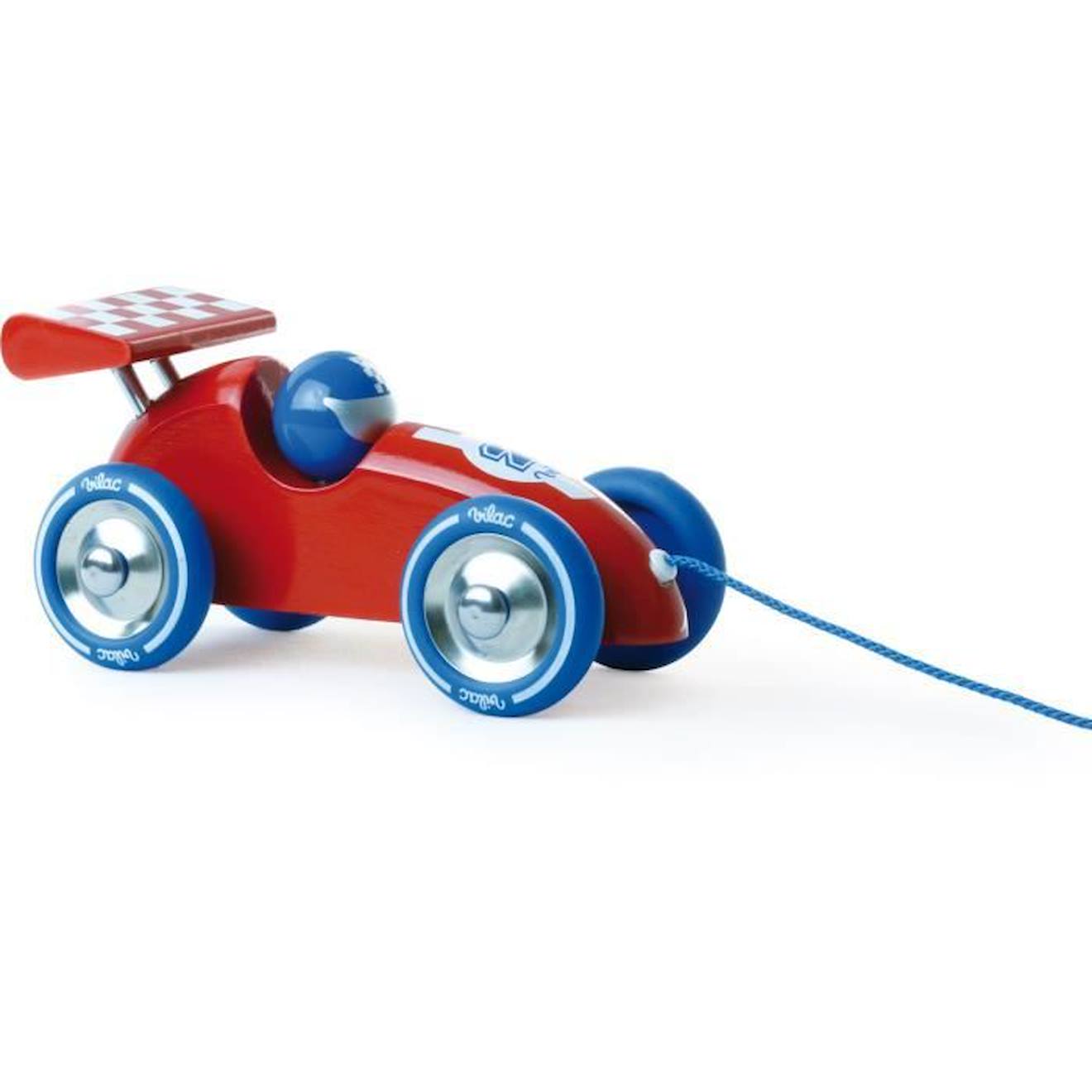 Jouet à tirer Voiture de course rouge blanc