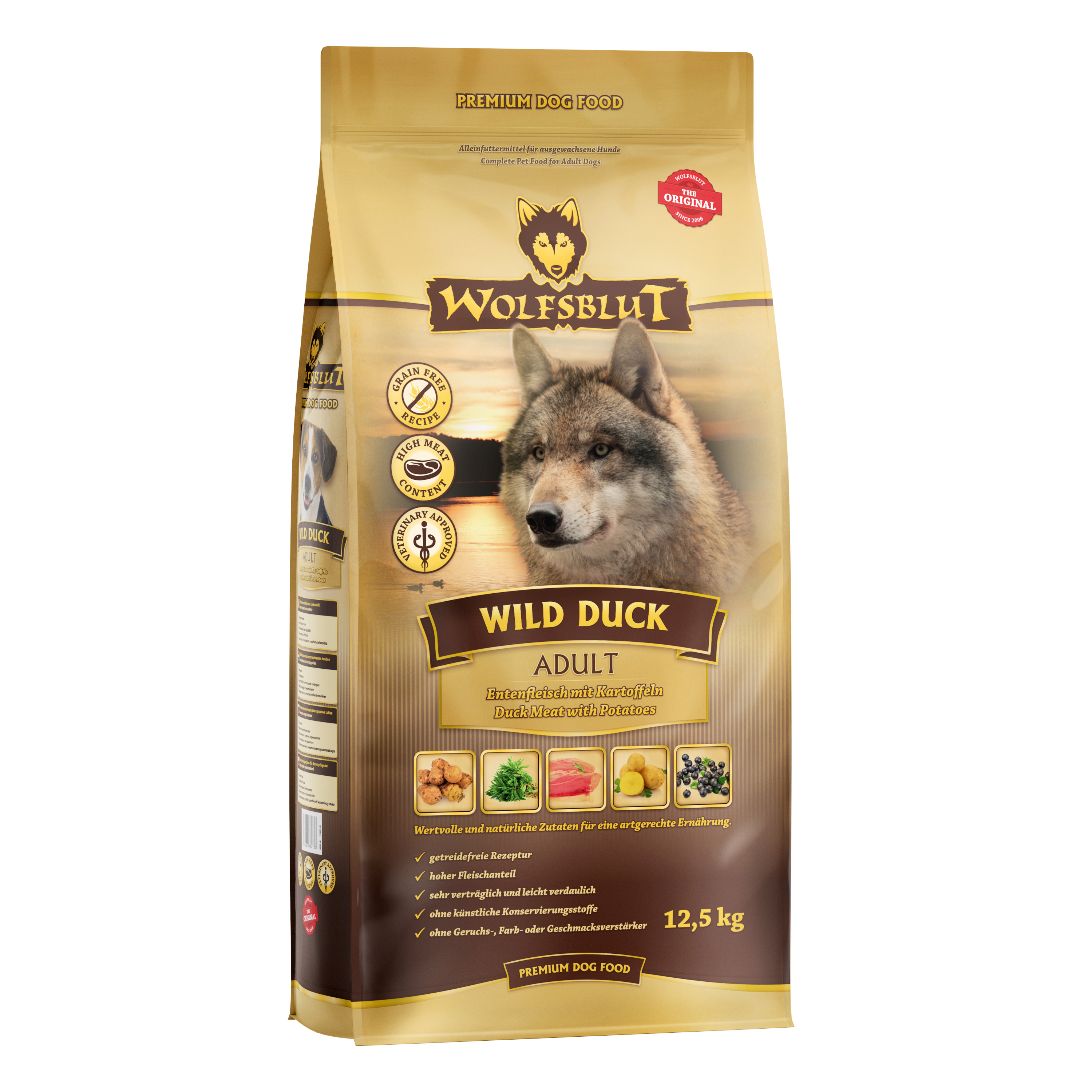 WOLFSBLUT Hundetrockenfutter WOLFSBLUT Wild Duck Adult 2x12,5 kg