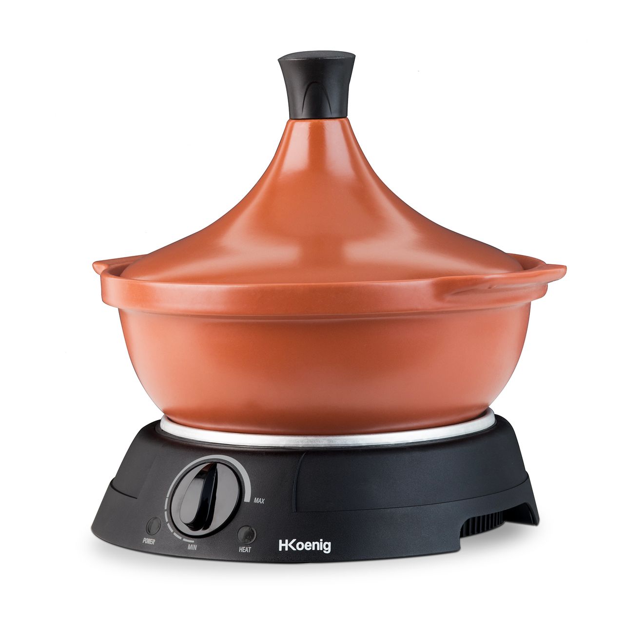 H.Koenig Elektrische Tajine TAJ3 / 3 L / Schmortopf / Terrakotta / Einstellbare Temperatur / Kontrollleuchte / 300 W