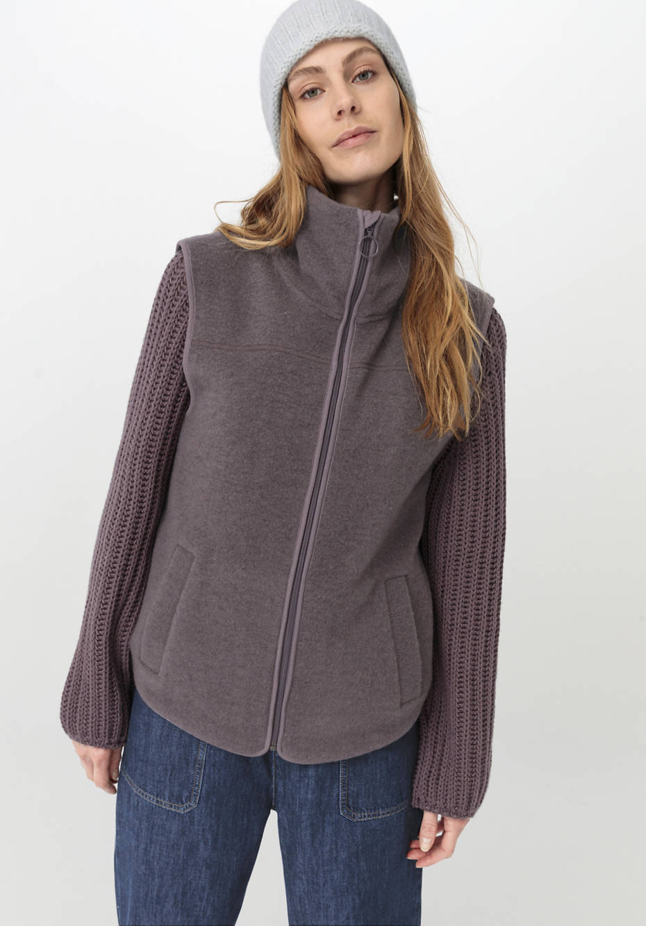 Wollfleece Weste aus reiner Bio-Merinowolle