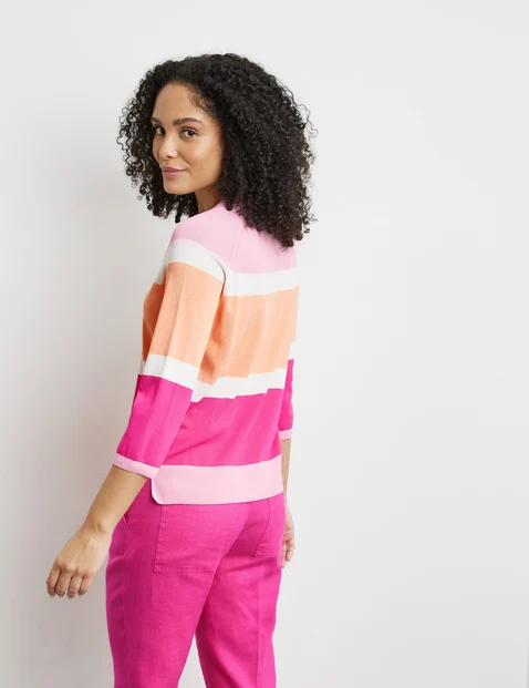 3/4 Arm Pullover mit Colourblocking