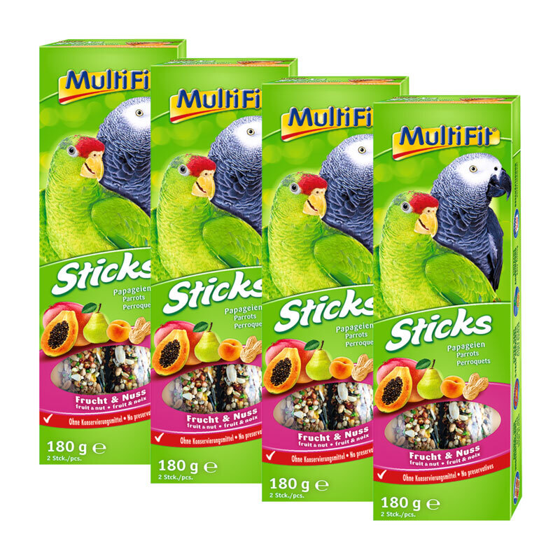 MultiFit Snacks MultiFit Papagei Sticks 4x2er Frucht & Nuss