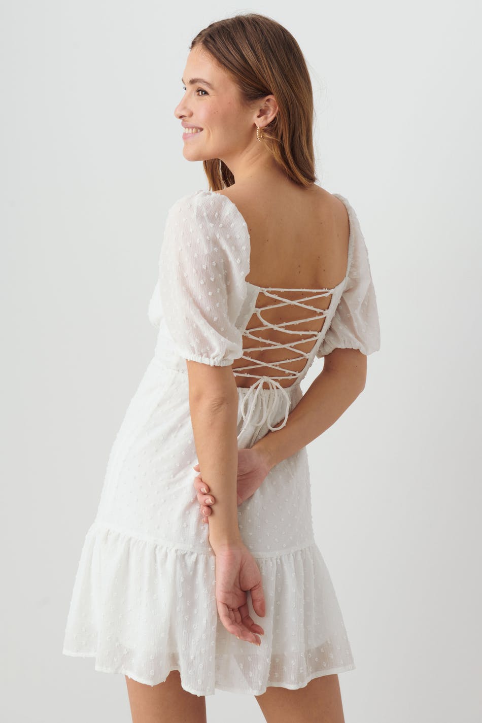 Dobby dot dress