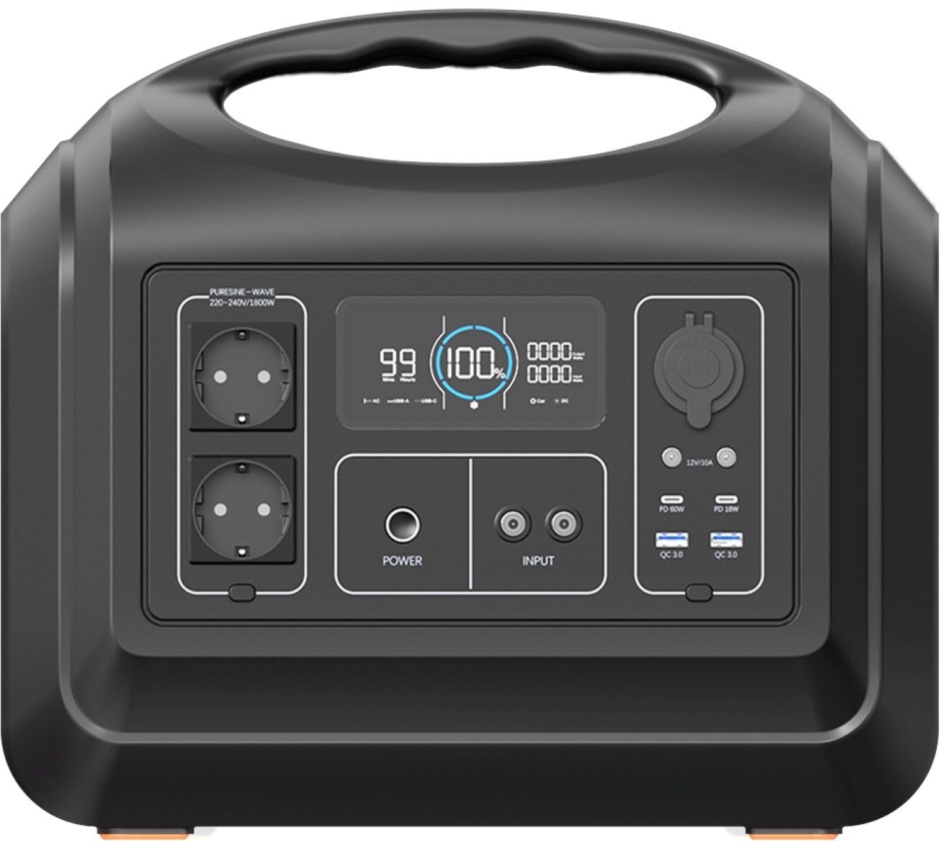 Hyrican UPP-1800 Kit 1800Watt, 1488 Wh, LiFePO4, tragbarer Akku/Batterie Powerstation 465000 mAh, mobiles Ladezentrum für Not-& Stromversorgung