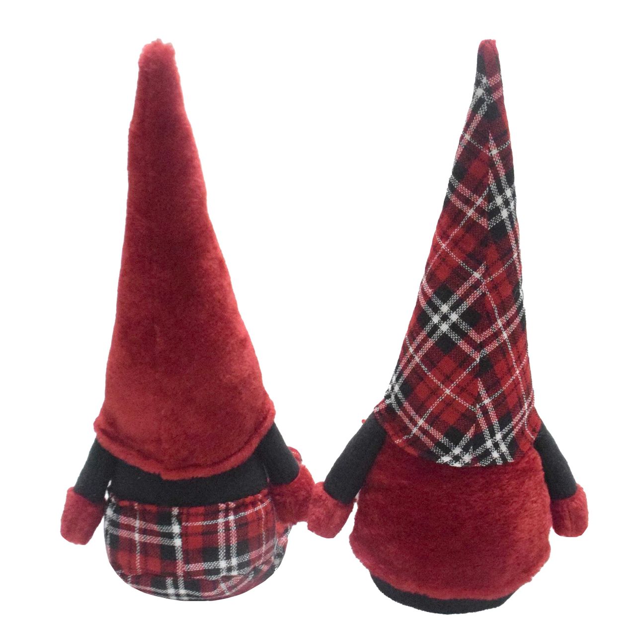 Lemodo Wichtel 2er Set, Weihnachtswichtel als Kantenhocker, Gnome mit karierten Schuhen