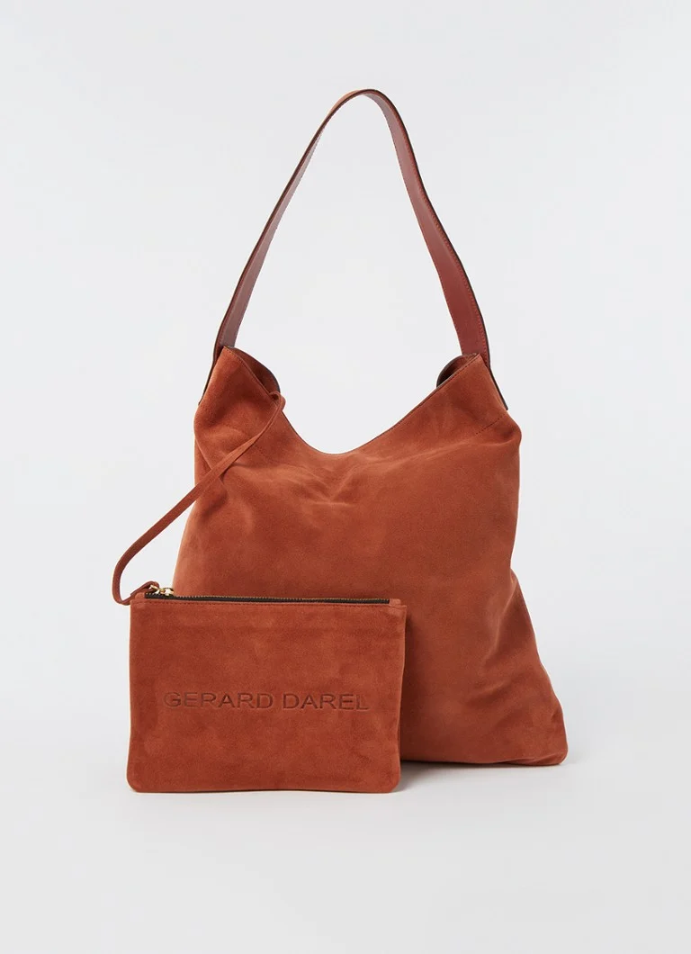 Gerard Darel suede lady shopper with removable pouch