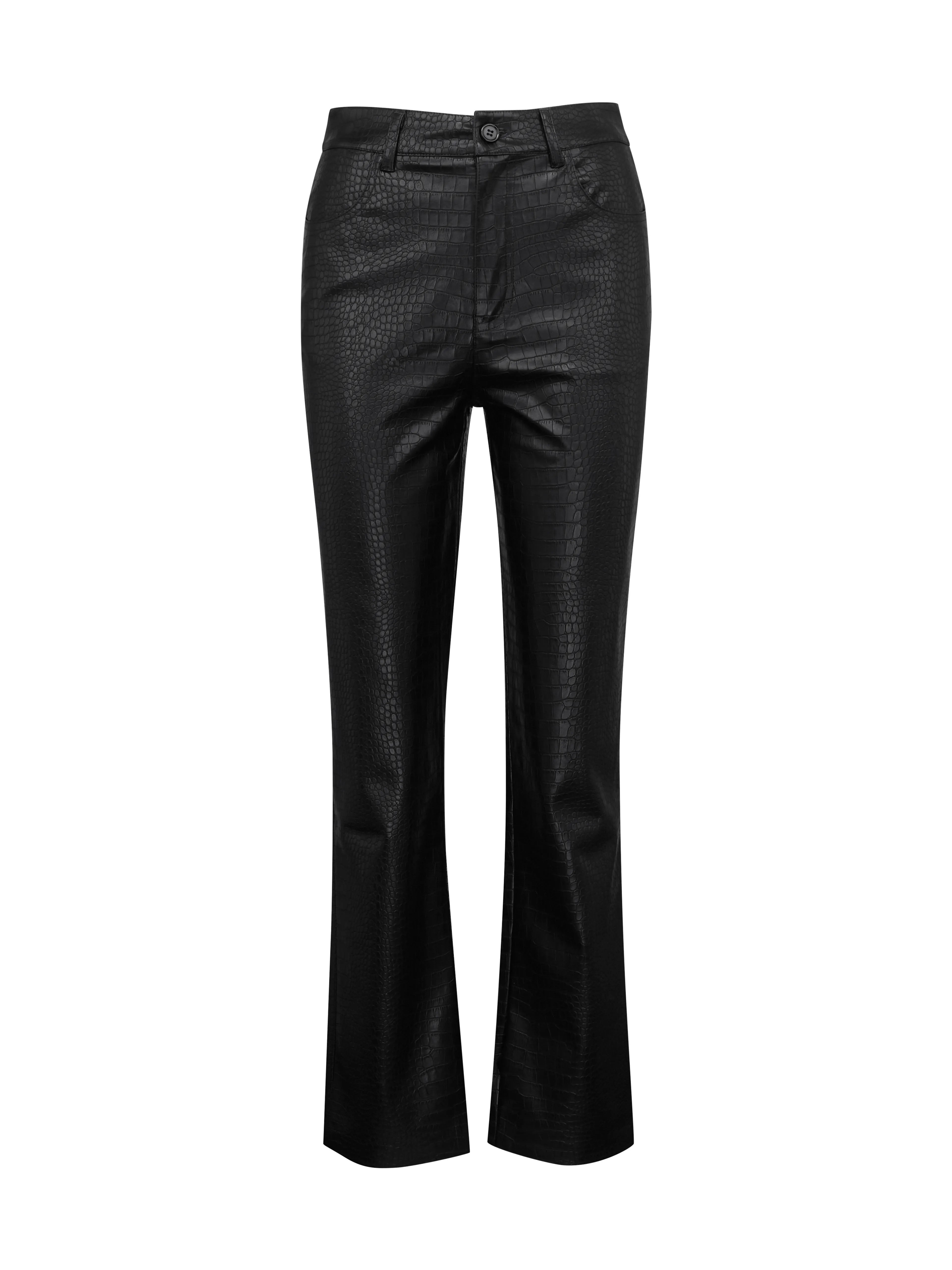 Schwarze Damen-Kunstlederhose ORSAY