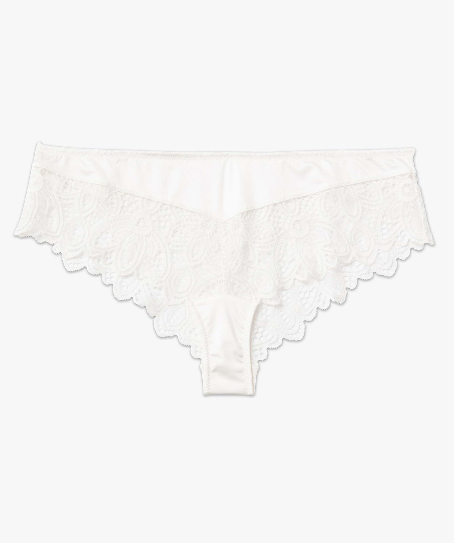 Shorty en dentelle et satin femme ecru | GEMO