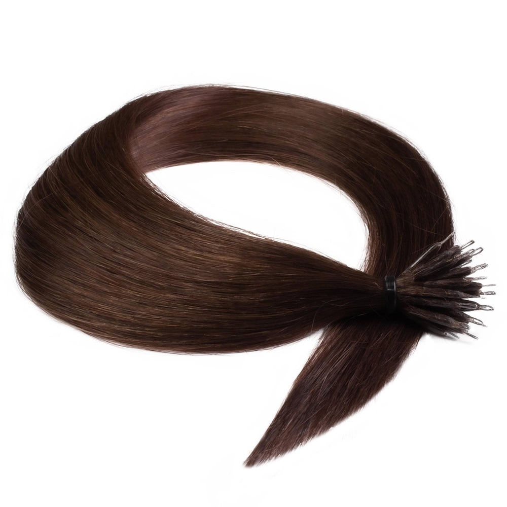 hair2heart Extensions à froid Nanoring Premium cheveux naturels #5 Marron chocolat 0.5g extensions