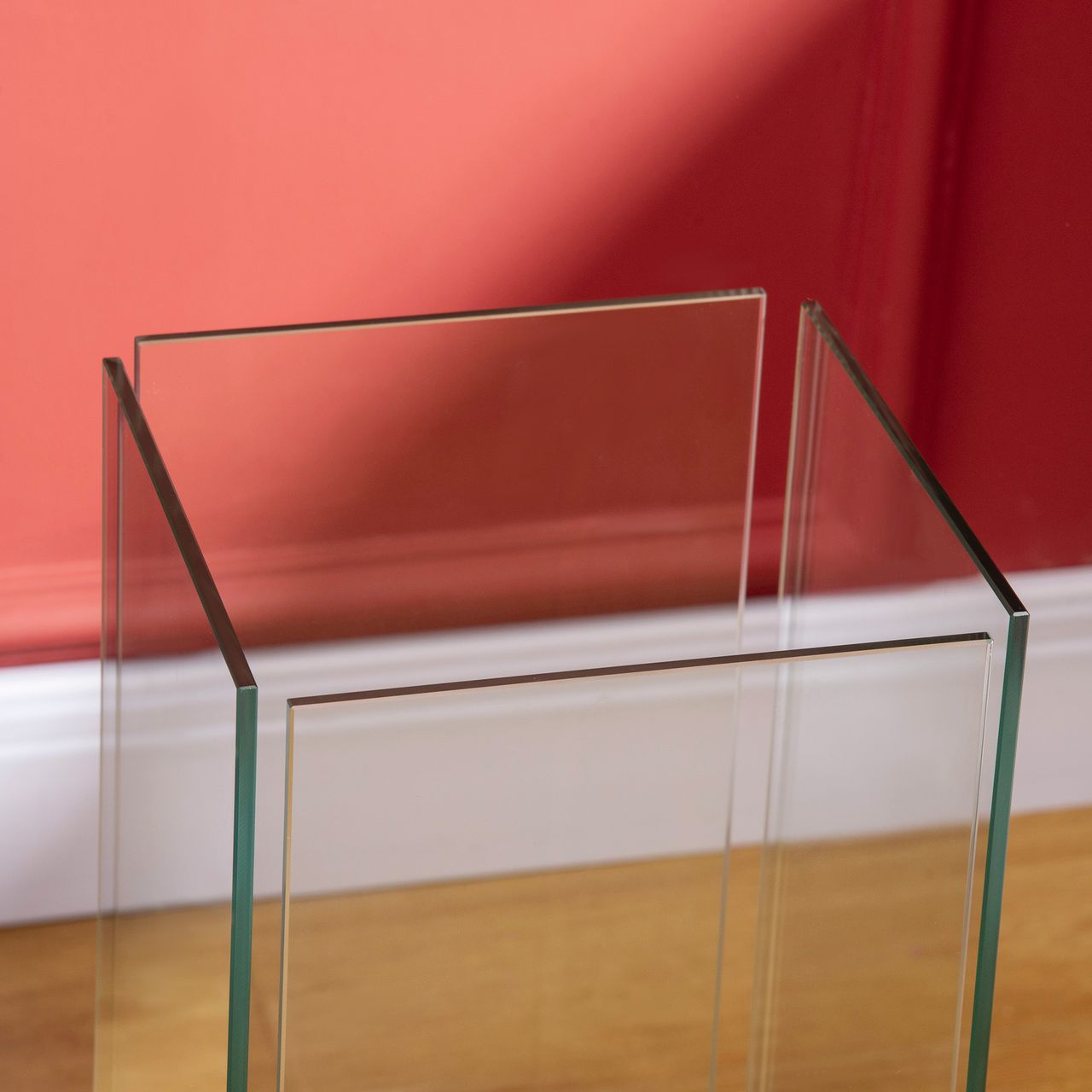 HOMCOM Ethanol-Kamin Feuerschale Bio-Ethanol-Brenner 0,4L 2 Std. Brenndauer 15m² mit Feuerlöschdeckel Edelstahl Hartglas Silber 25 x 25 x 60 cm