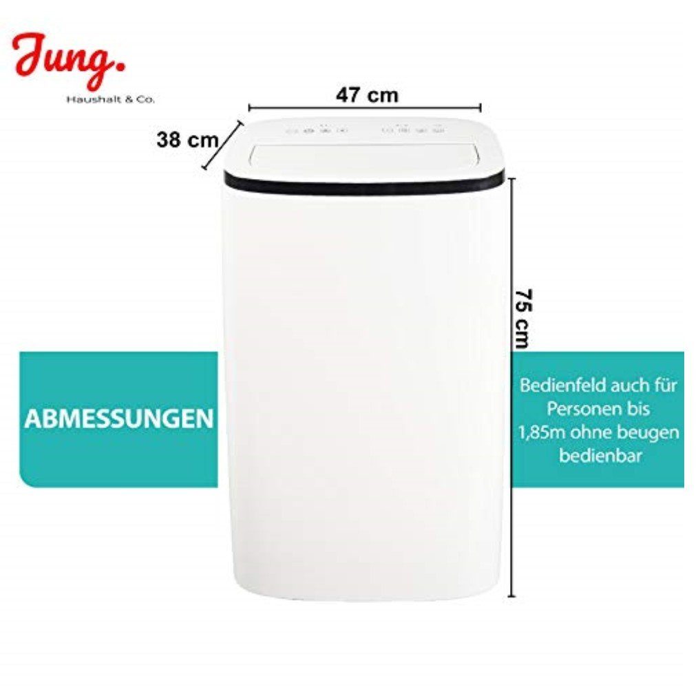 JUNG 3-in-1-Klimagerät TV08 mobile Klimaanlage mit Fernbedienung 4,7 KW, mobiles Klimagerät, 16000BTU leise, Abluftschlauch, Timer Airconditioner Luftkühler Mobil