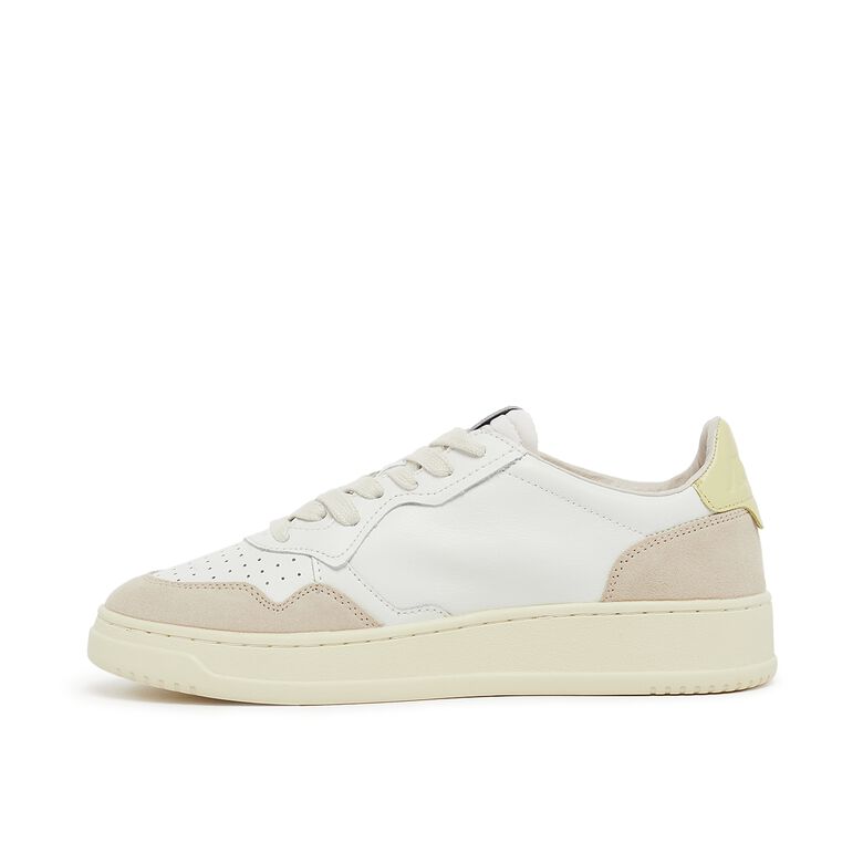 Autry Wmns Medalist Low leat/suede wht/lemgra