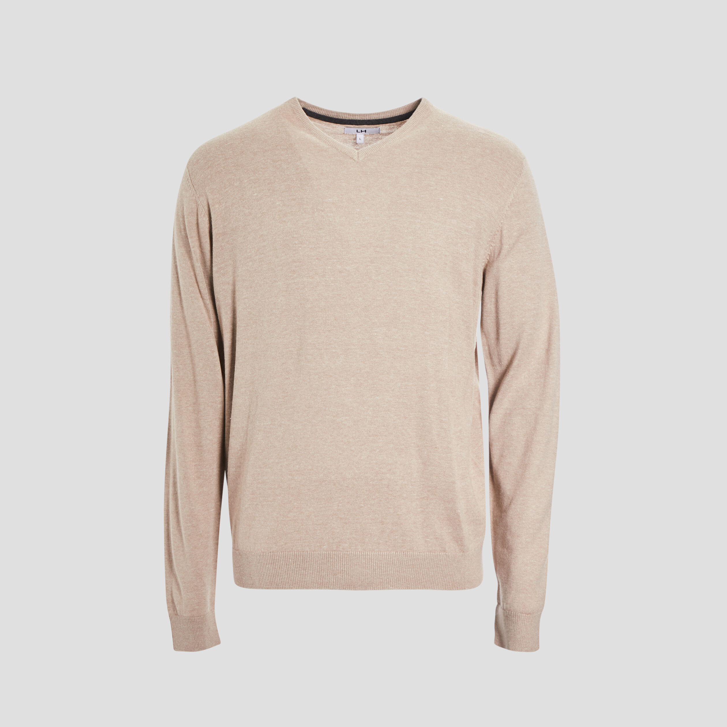 Pull avec col en V sable homme | La Halle