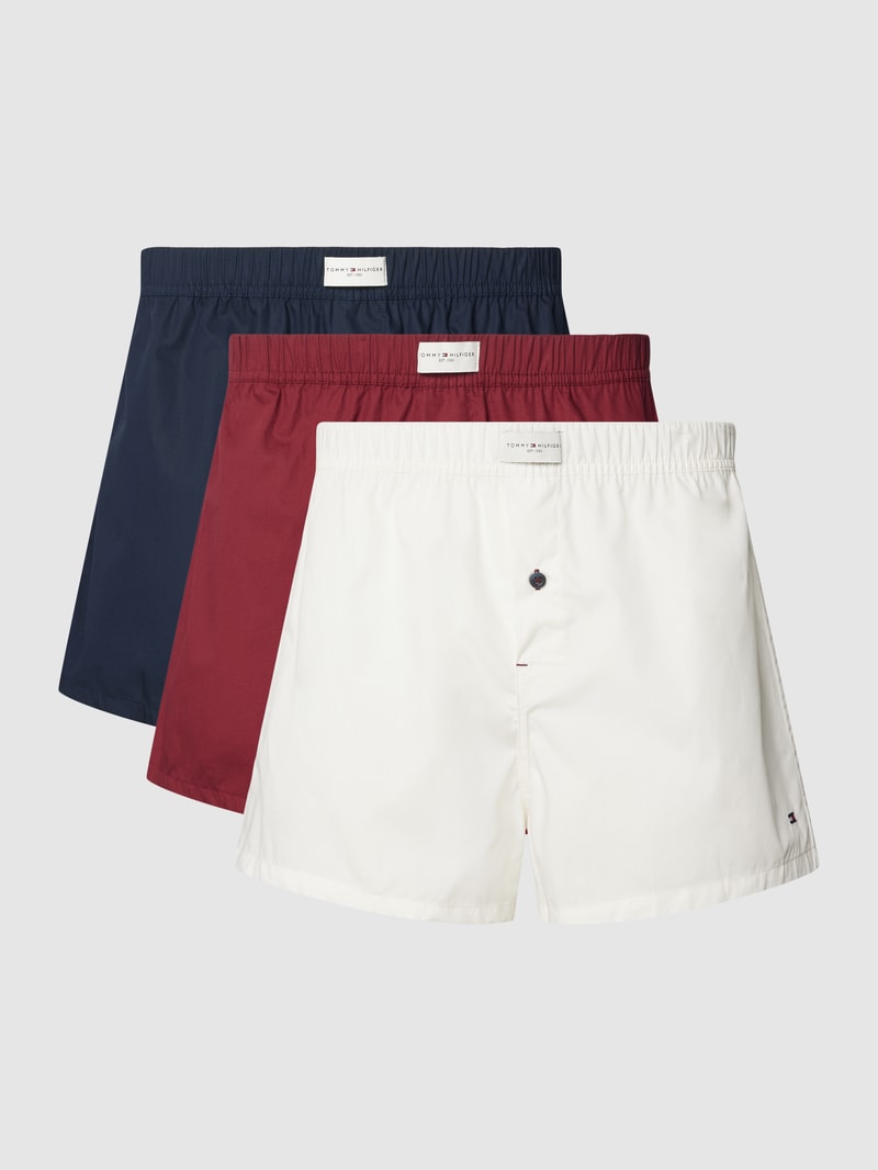 Boxershorts mit Label-Stitching im 3er-Pack in rot