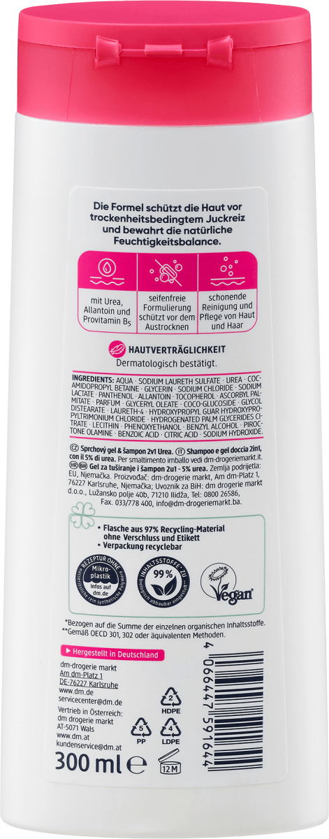 Duschgel 2in1 Dusche + Shampoo 5 % Urea, 300 ml