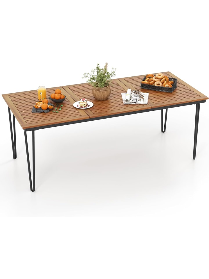 COSTWAY Gartentisch Akazienholz 200cm in Braun günstig kaufen onesize