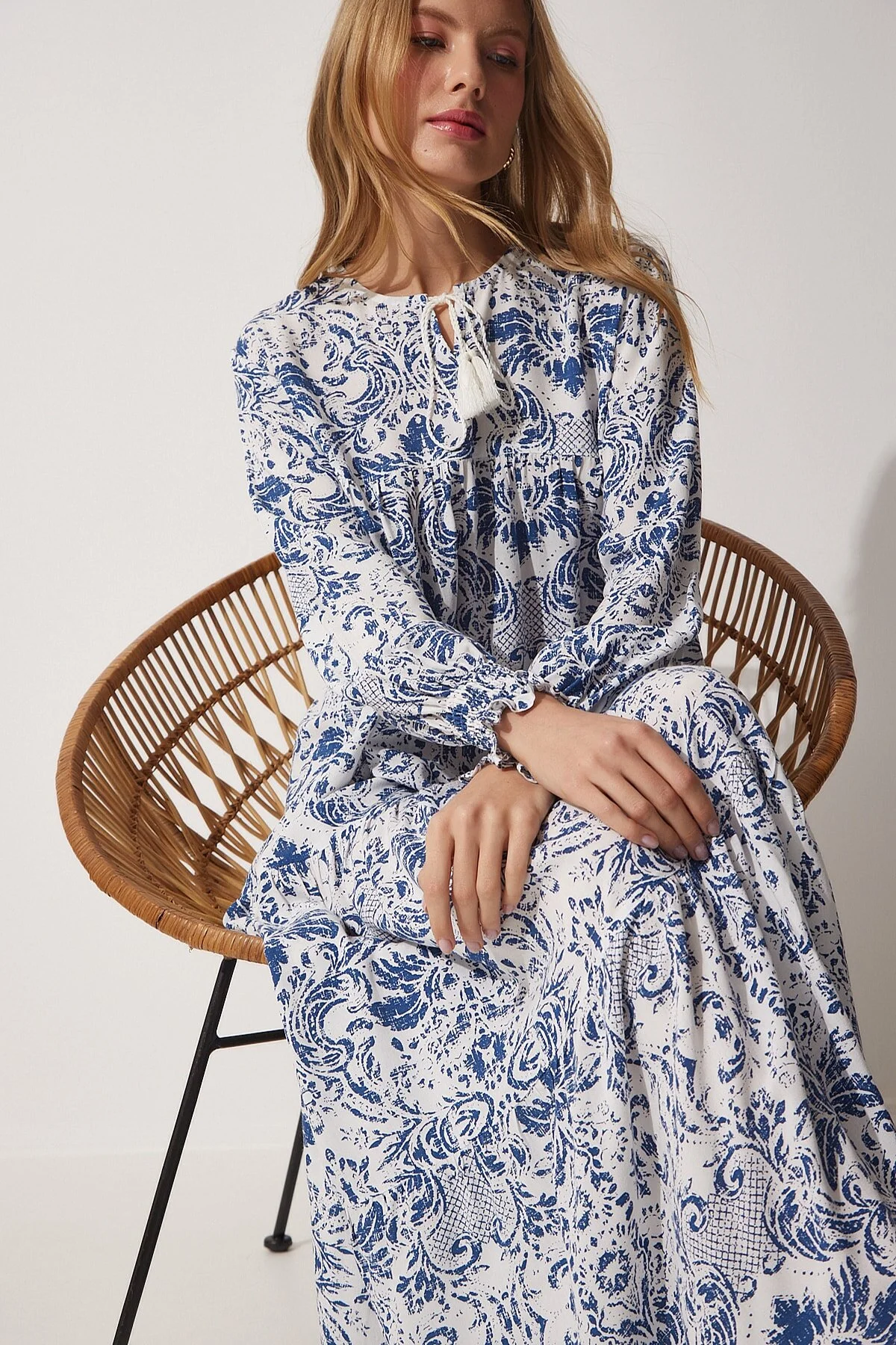 Happiness İstanbul  Gemustertes Oversize-Sommerkleid