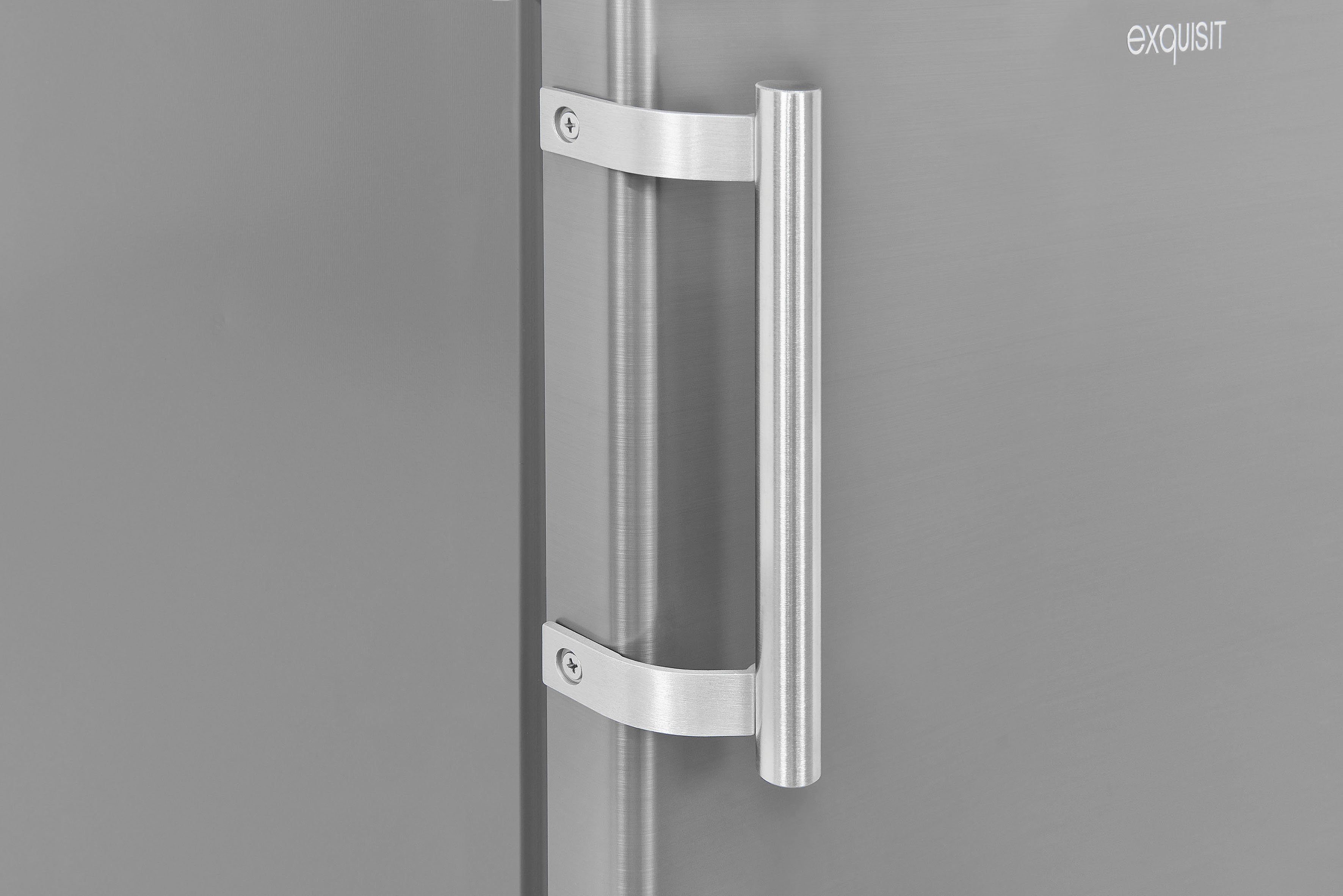 exquisit Kühlschrank KS16-V-H-040E inoxlook, 85,5 cm hoch, 55 cm breit