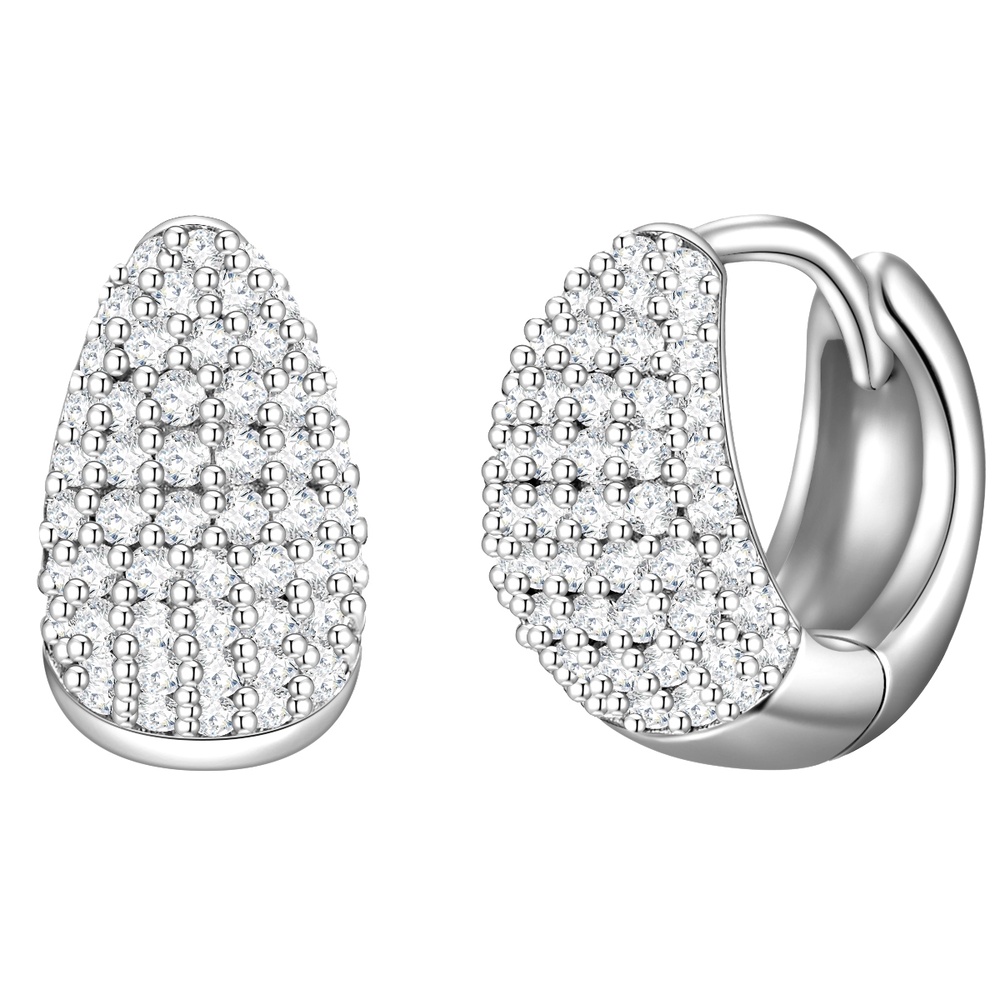 Glanzstücke München Créoles en argent Argent sterling Oxyde de zirconium (CZ) en Argent Boucles d'oreilles