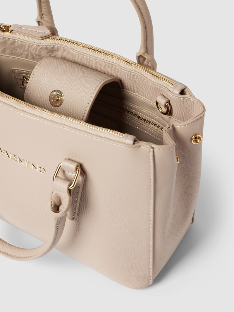 Umhängetasche mit Label-Detail Modell 'ZERO' in beige