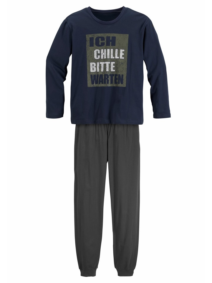 AUTHENTIC LE JOGGER Pyjama in marine-anthrazit günstig kaufen 182