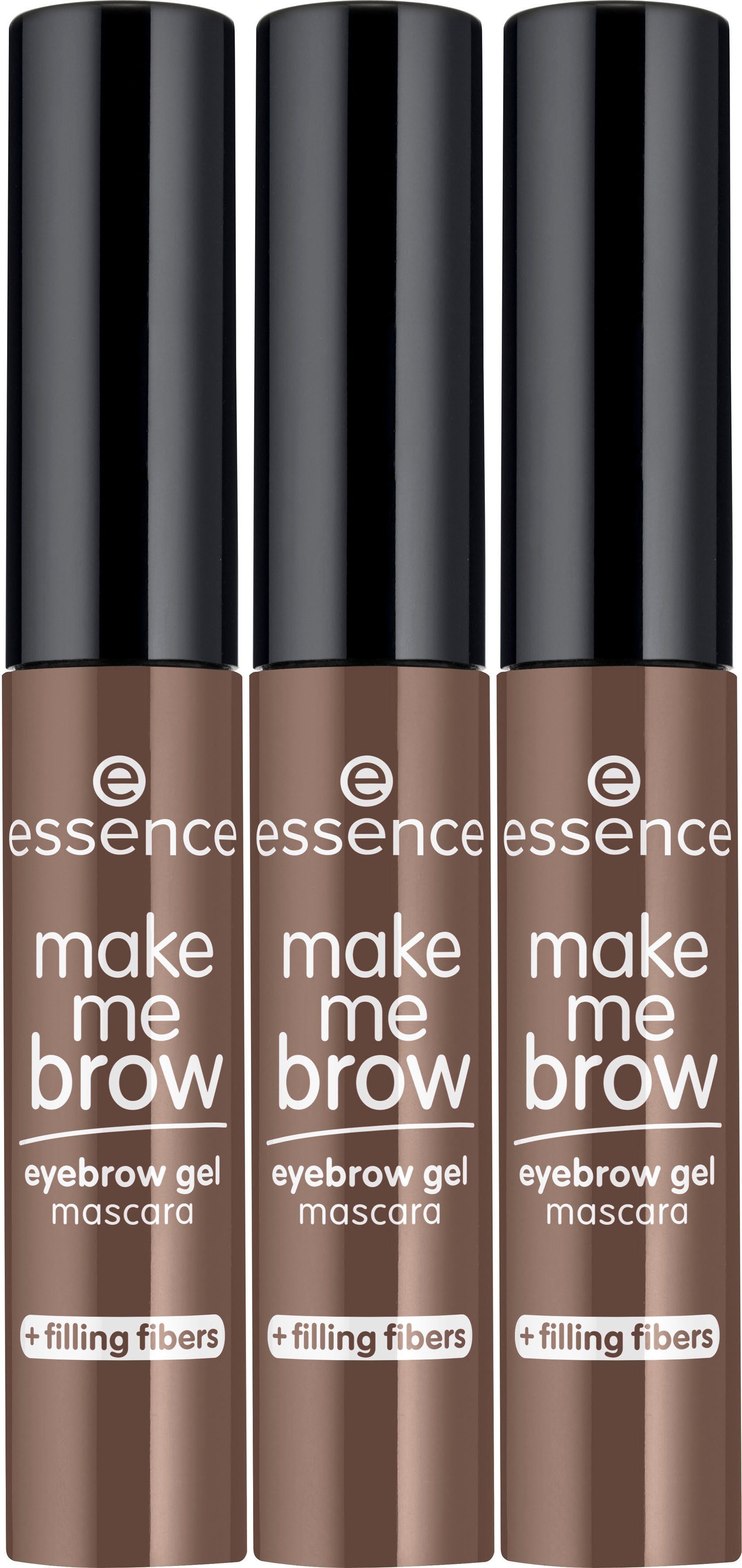 Essence Augenbrauen-Farbe make me BROW eyebrow gel mascara, 3-tlg., Augenbrauen-Gel für definierte Augenbrauen