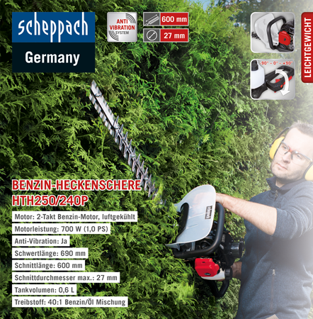 Scheppach Benzin-Heckenschere HTH250