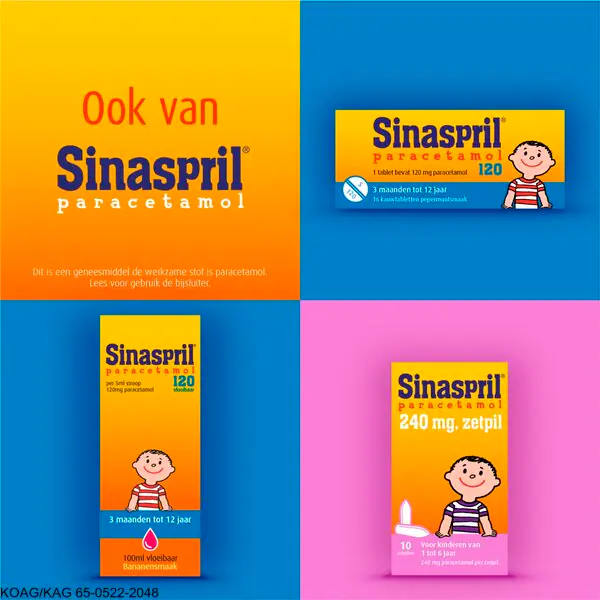 Sinaspril Paracetamol 120mg Suppositories Medicine - 10 pieces