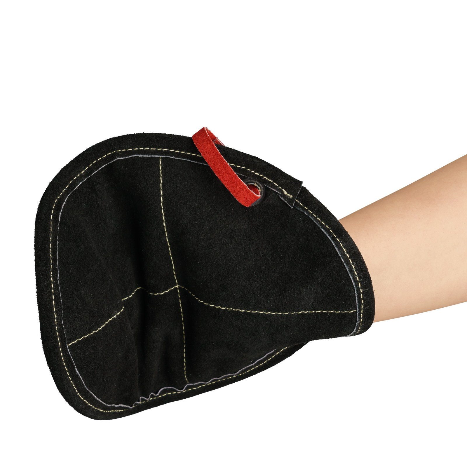 BLACK FOREST FOX Topfhandschuhe Black Forest Fox Pro 300 Topflappen Leder 2 Stück, (Set, 2-tlg), Rot Schwarz