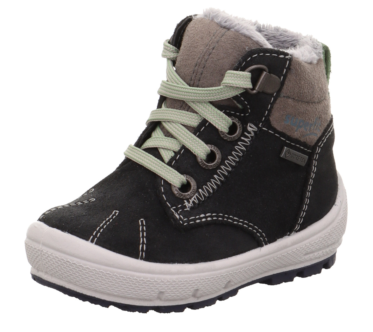 GROOVY - Grau Boots mit Schnürung