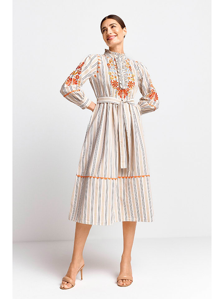Rich & Royal Kleid in Creme/ Rot günstig kaufen