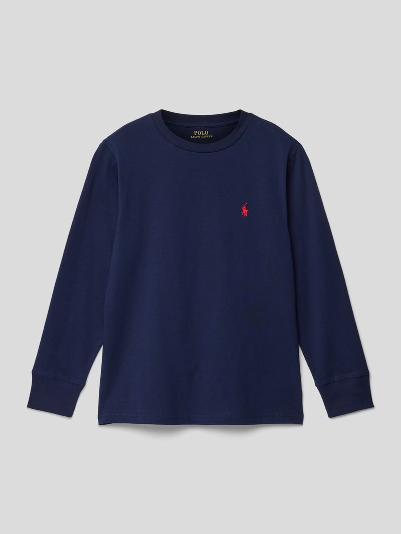 Sweatshirt mit Label-Stitching in marineblau