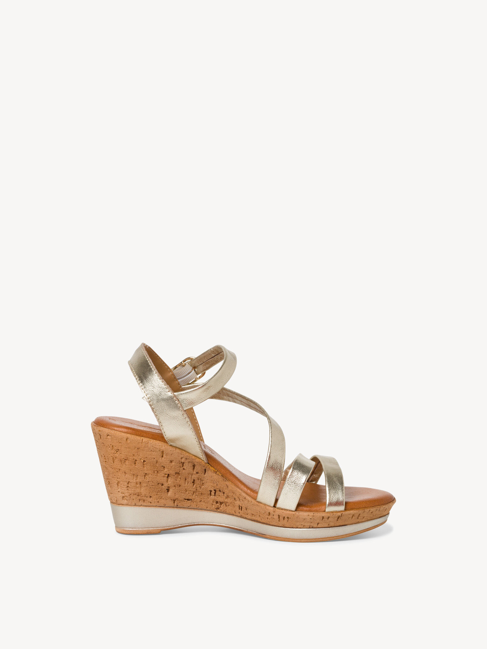 Sandale à talon en cuir - métallique