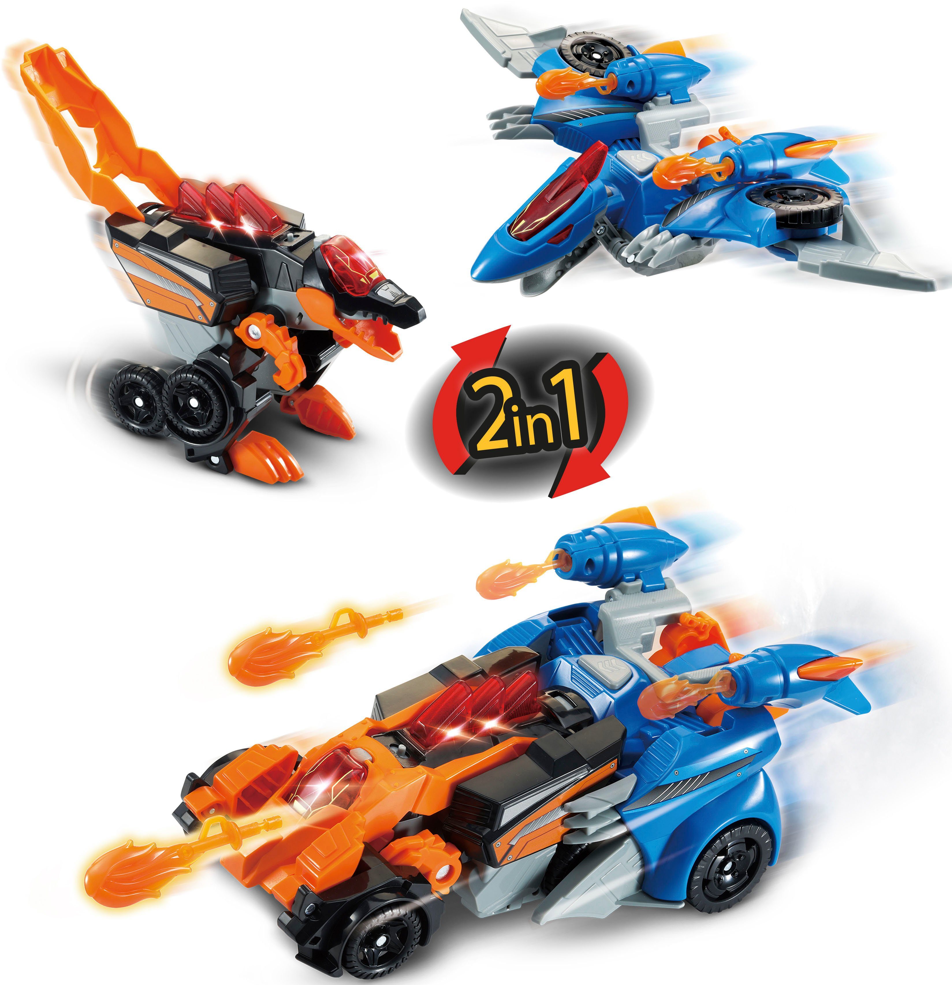 Vtech® Spielfigur Switch & Go Dinos 2-in-1 Spinosaurus & Pterodaktylus, mit Sound und Lichteffekten