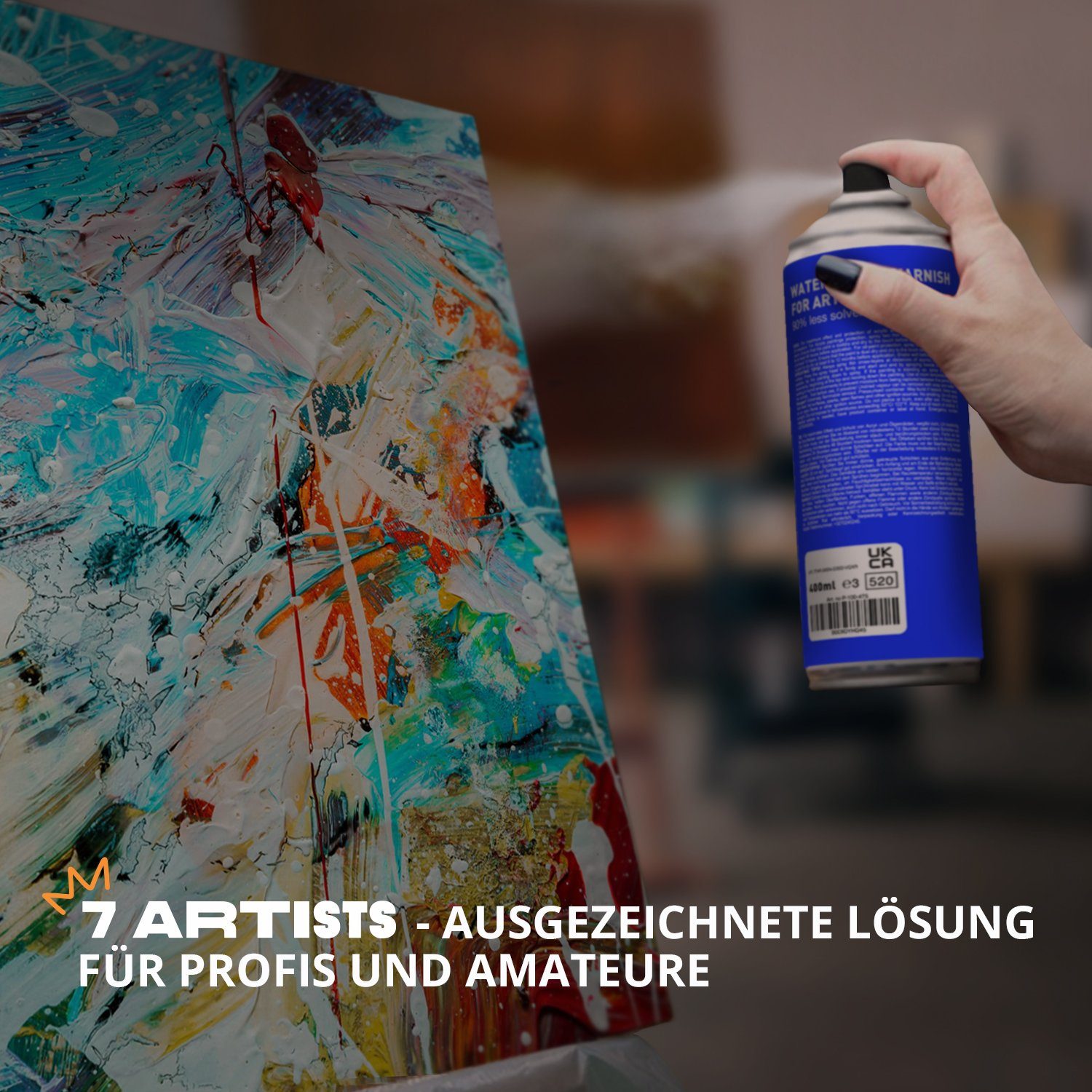 7 Artists Klarlack Acryl Klarlack Spray, Klarlack Glänzend auf Wasserbasis 400 ml