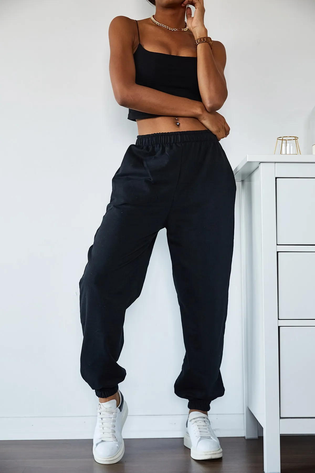 XHAN  Damen-Jogginghose mit hoher Taille und Schnürung, übergroß und locker geschnitten, 1KZK8-10879-02