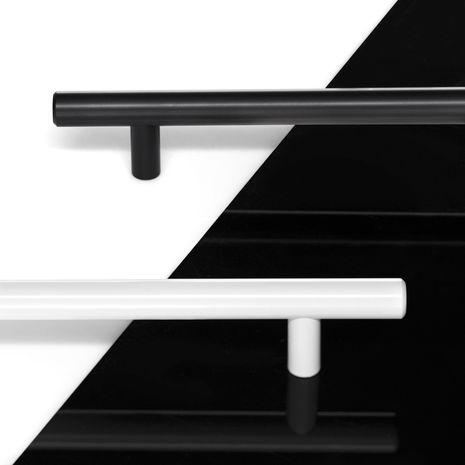 SO-TECH® Möbelgriff Stangengriff G1 schwarz oder weiß BA 96 - 128 mm - incl. Schrauben, Griff Schrankgriff Schubladengriff - incl. Schrauben