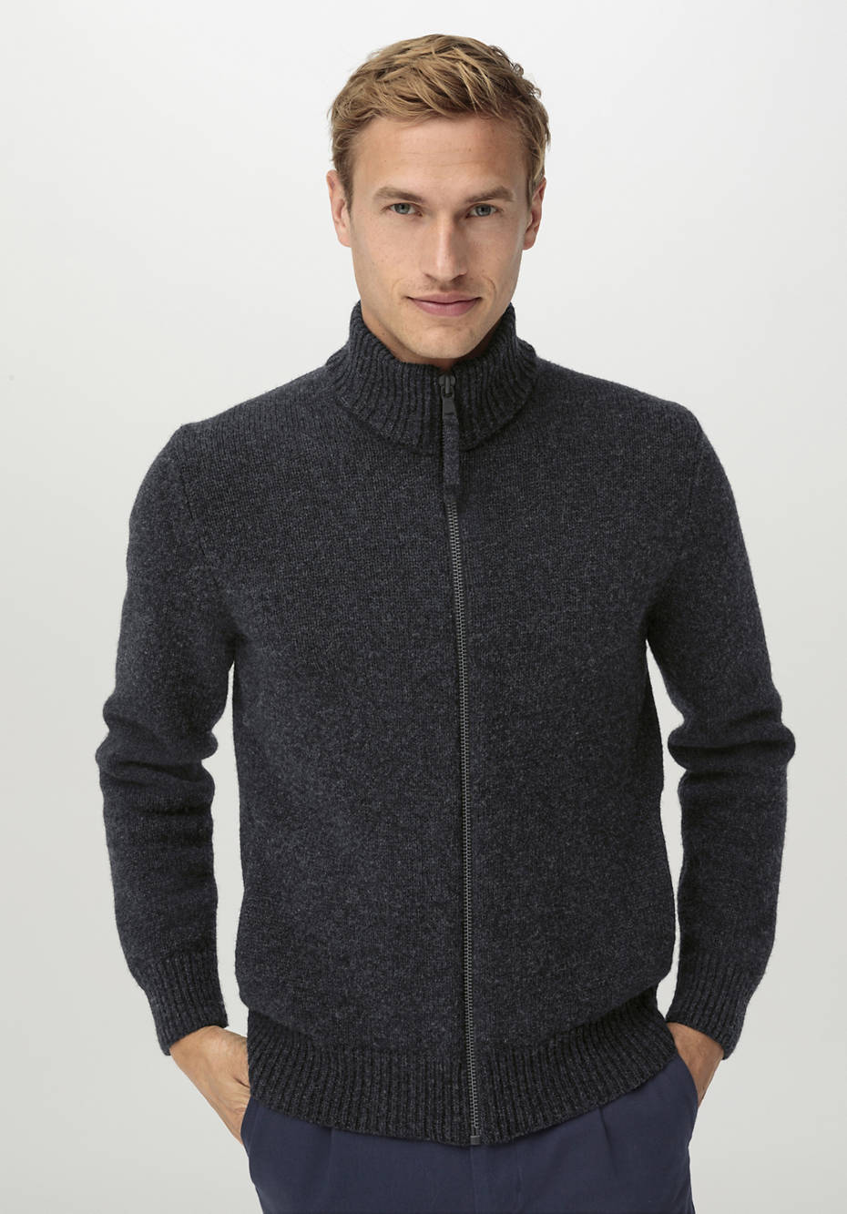 Zip-Jacke aus reiner Bio-Lambswool