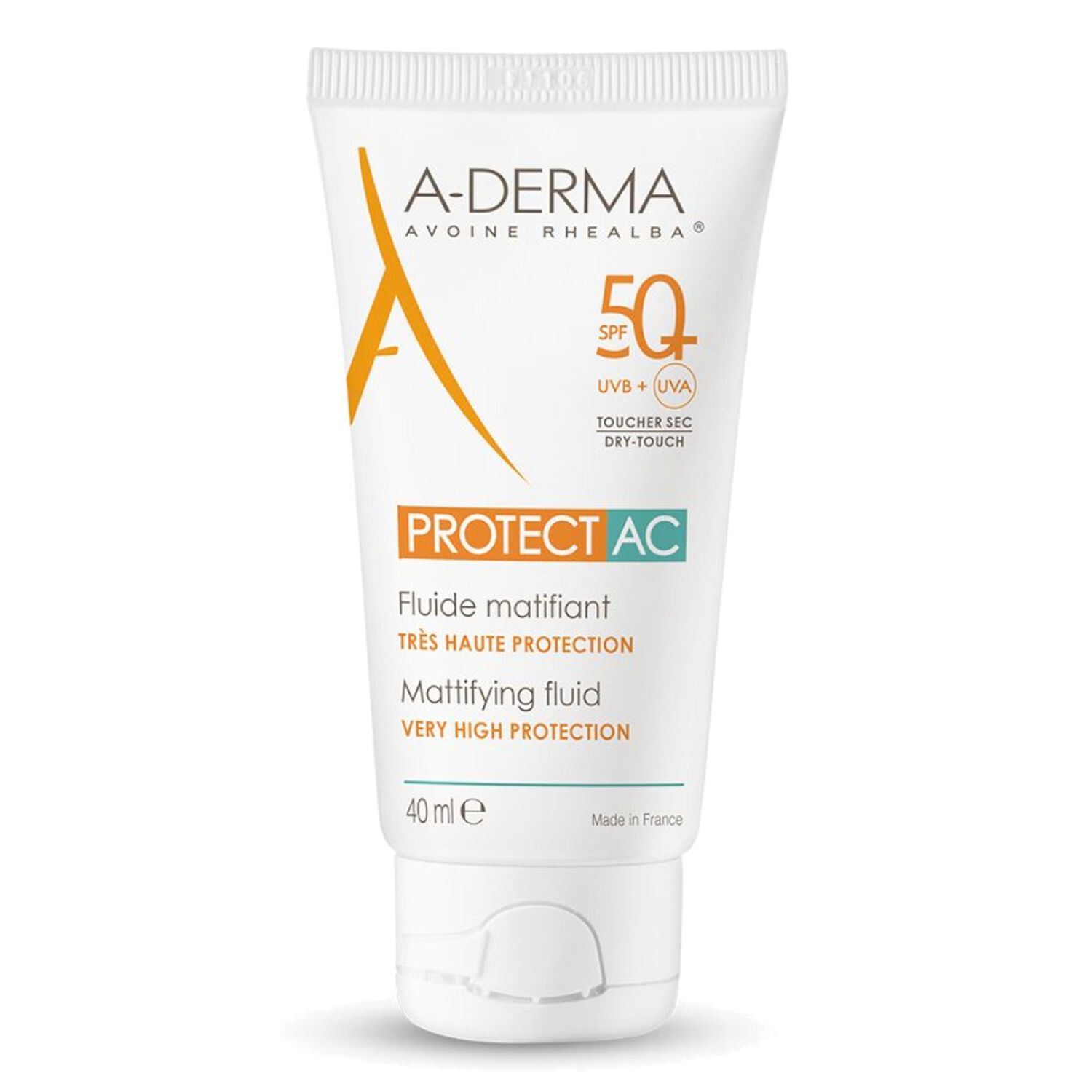 a-derma Protect AC SPF50+ Fluide Solaire Visage Matifiant 40 ml