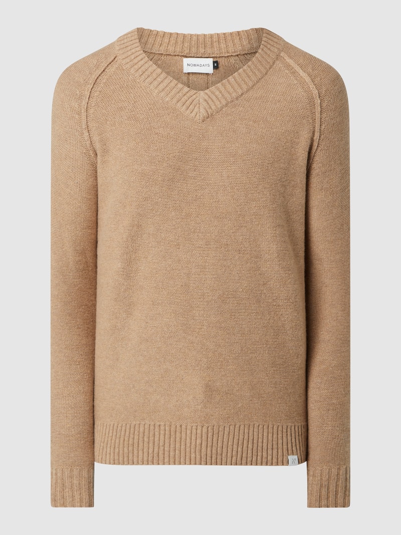 Pullover aus Wollmischung in taupe