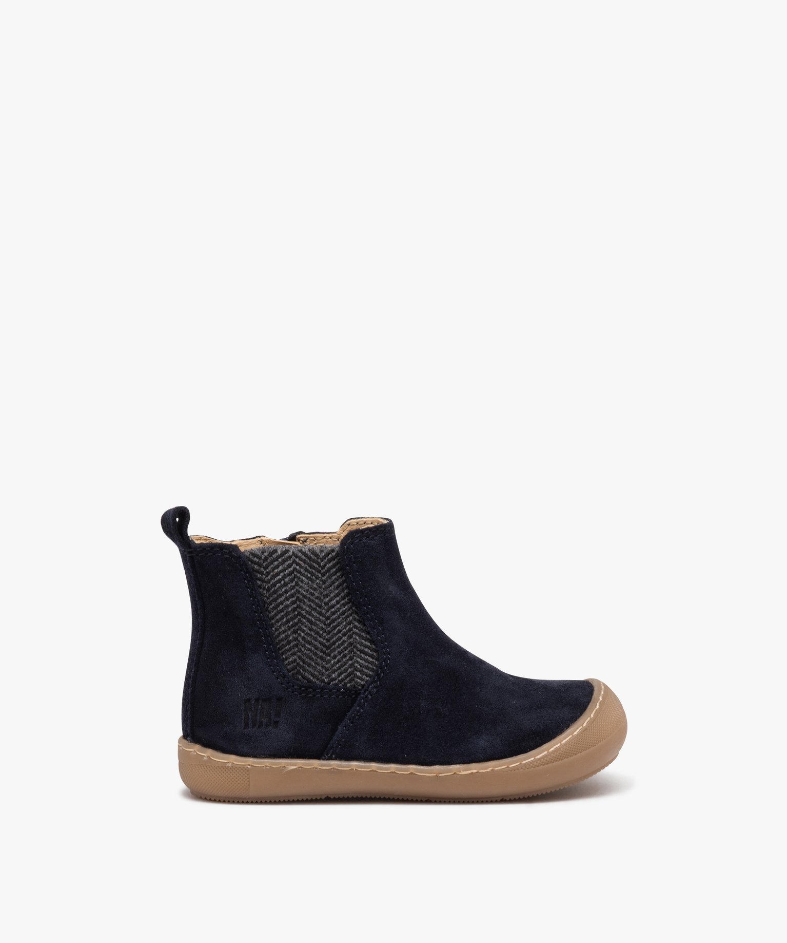 Boots Chelsea en cuir velours bébé Garçon - NA! marine | GEMO