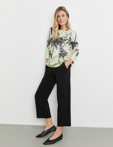 3/4 Arm Shirt mit Material-Patch und Wording