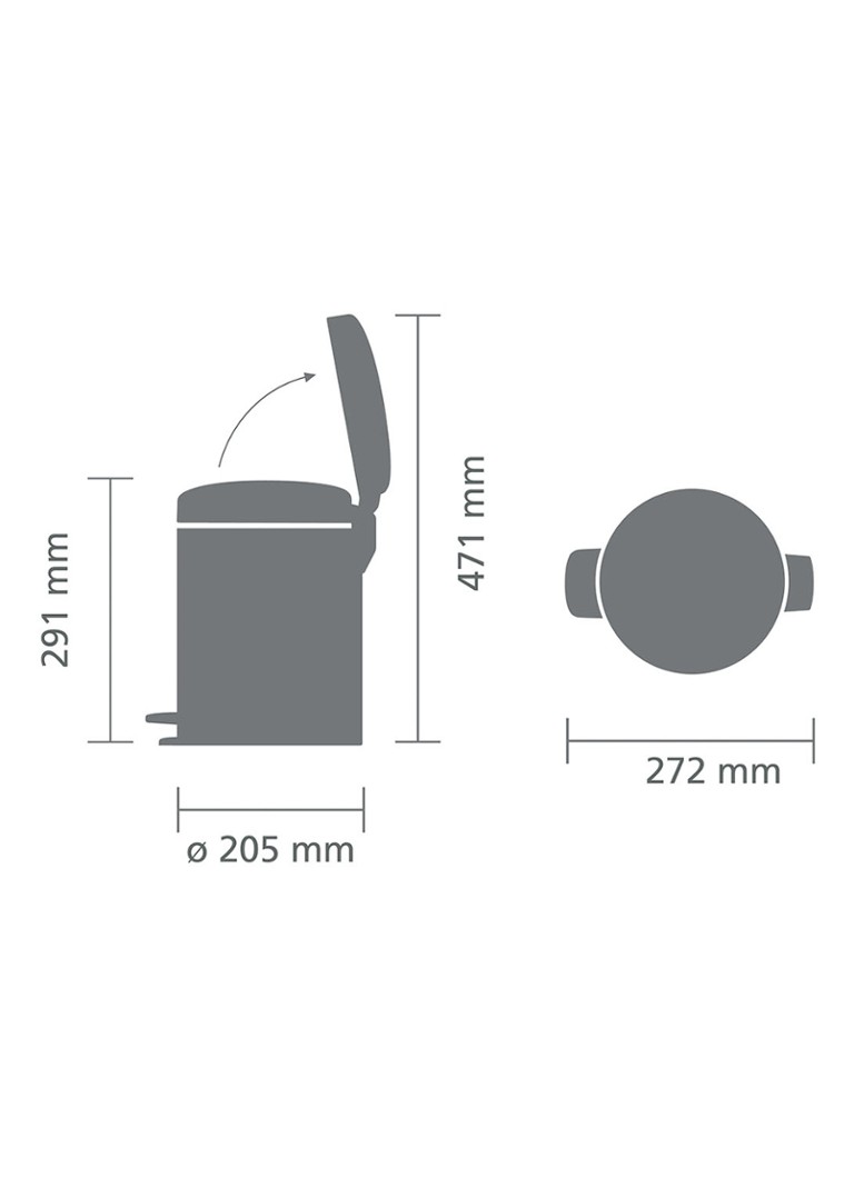 Coș de gunoi cu pedală Brabantia NewIcon de 5 litri